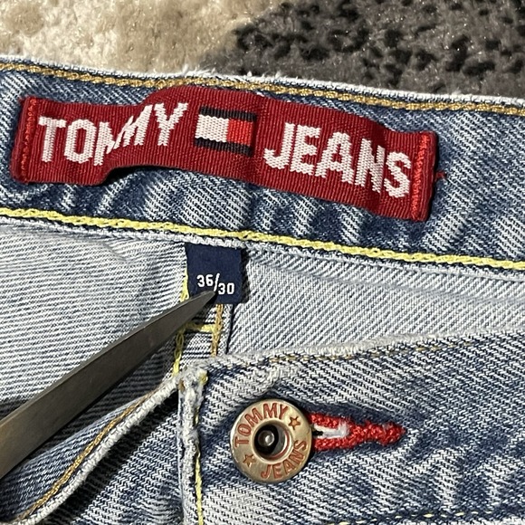 Tommy Hilfiger Baggy Jeans Men 34x30 Blue Denim Skater Wide Leg Grunge Rap VTG - Picture 5 of 15